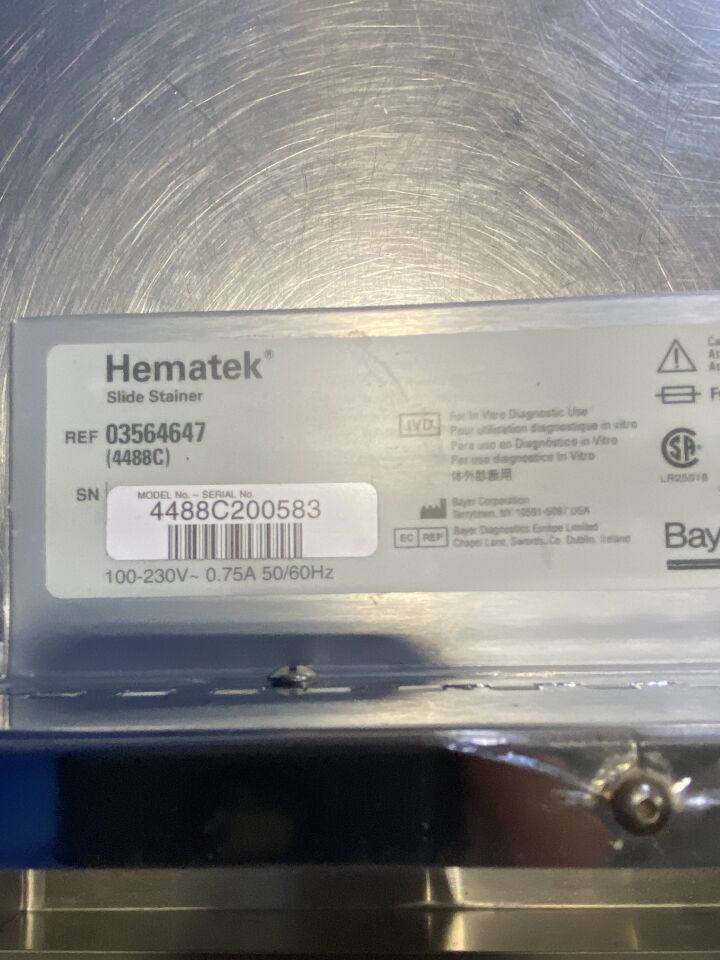 SIEMENS Hematek 03564647 Slide Stainer