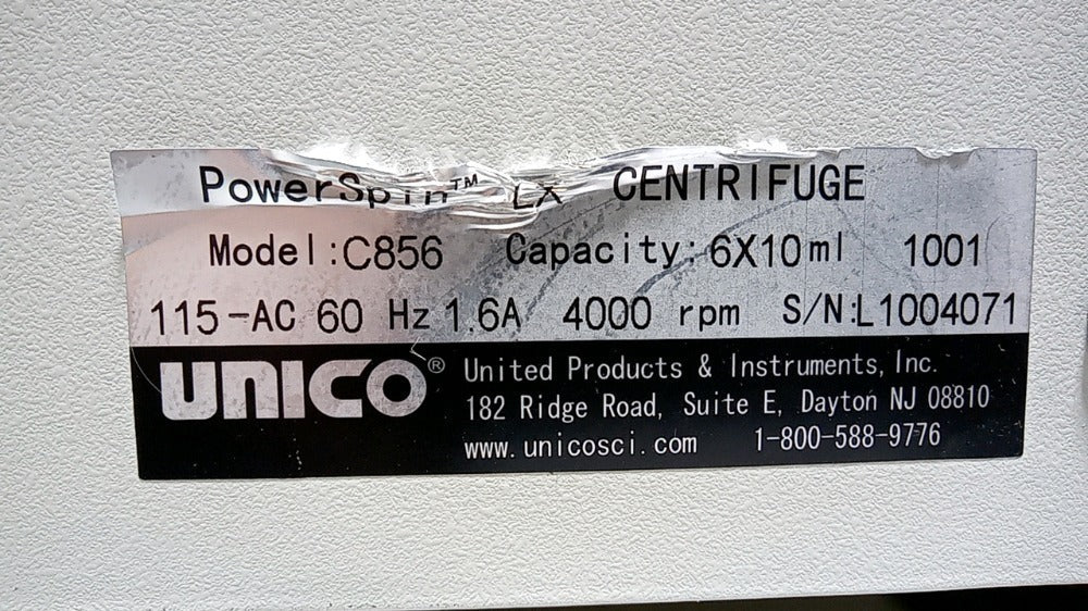 UNICO POWERSPIN LX CENTRIFUGE