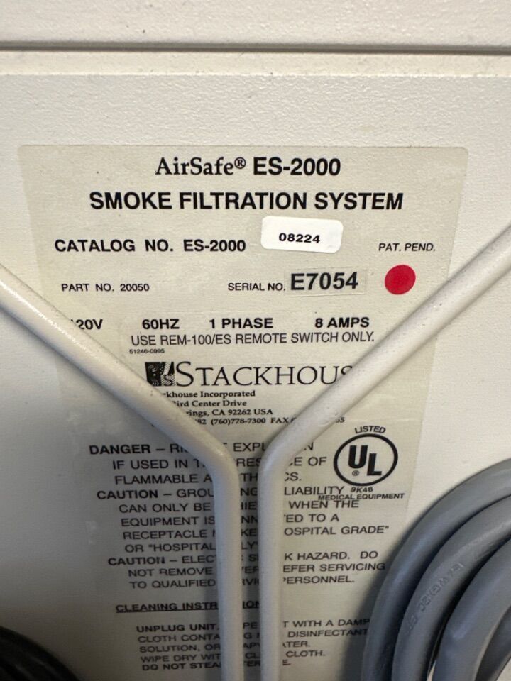 STACKHOUSE ES-2000 Smoke Evacuator