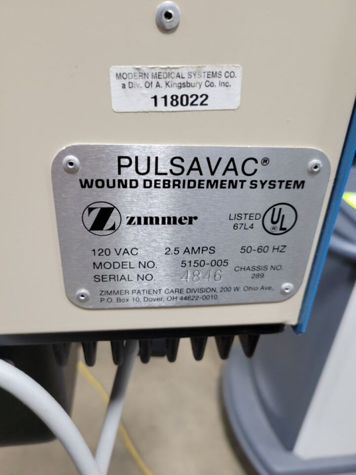 ZIMMER Pulsavac Wound Management System