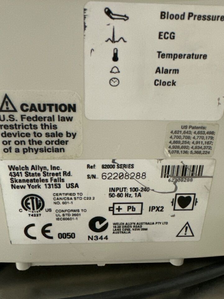 62000 SERIES Welch Allyn BP Monitor