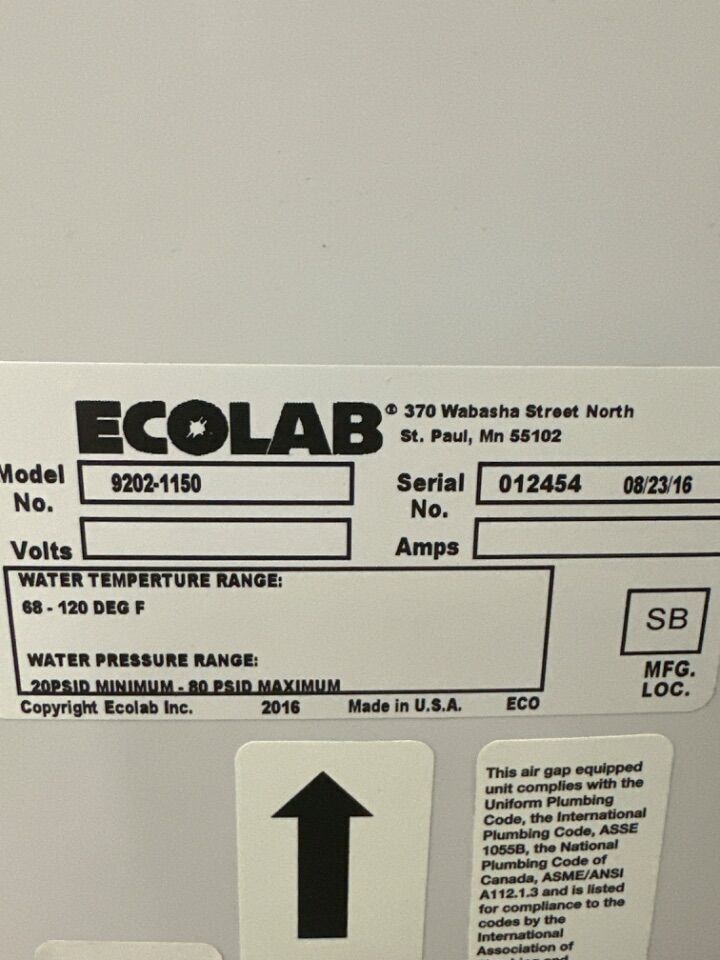 ECOLAB Oxycide 9202-1150 Dilution Management System