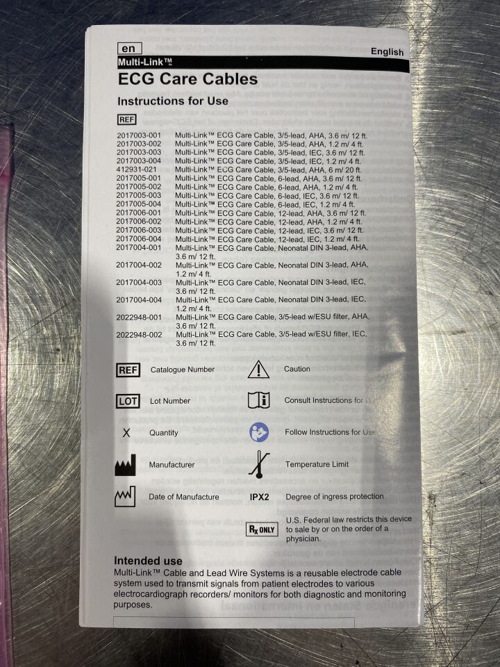 CAREFUSION Various ECG Cable and Leadwire