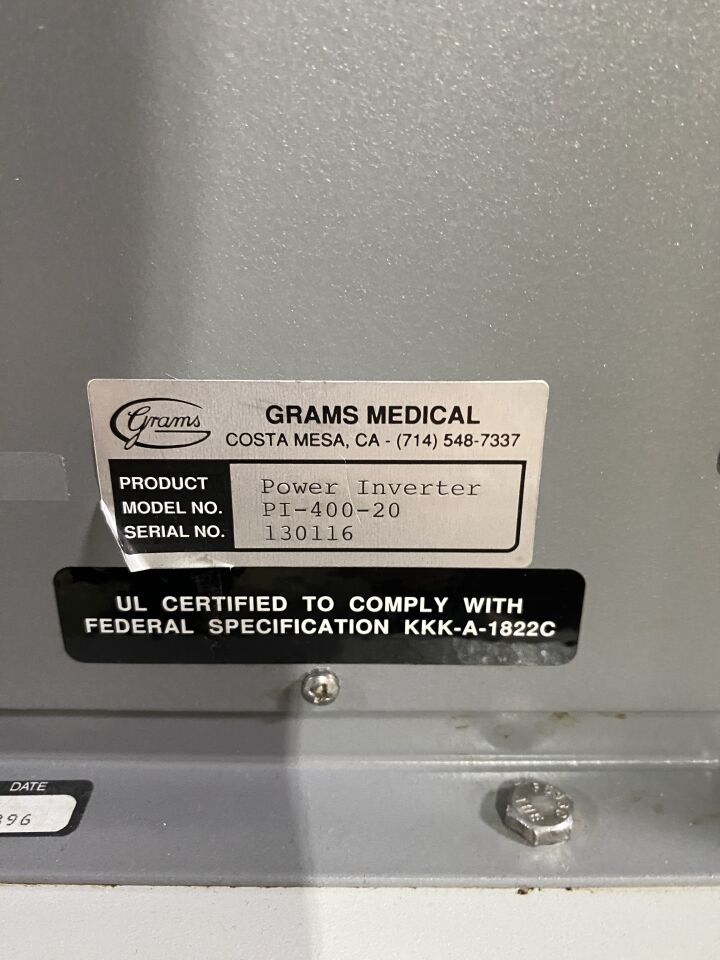 GRAMS MEDICAL PI-400-20 Power Supply