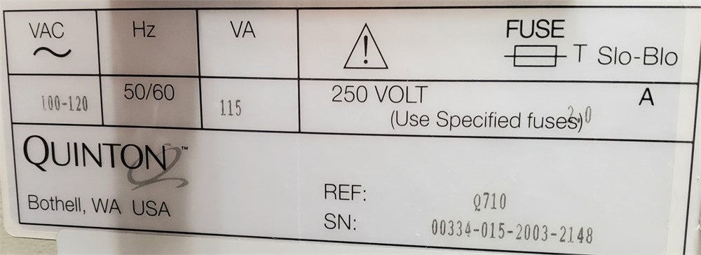 LOT # 422 QUINTON Q710 STRESS TEST CONTROL CONSOLE